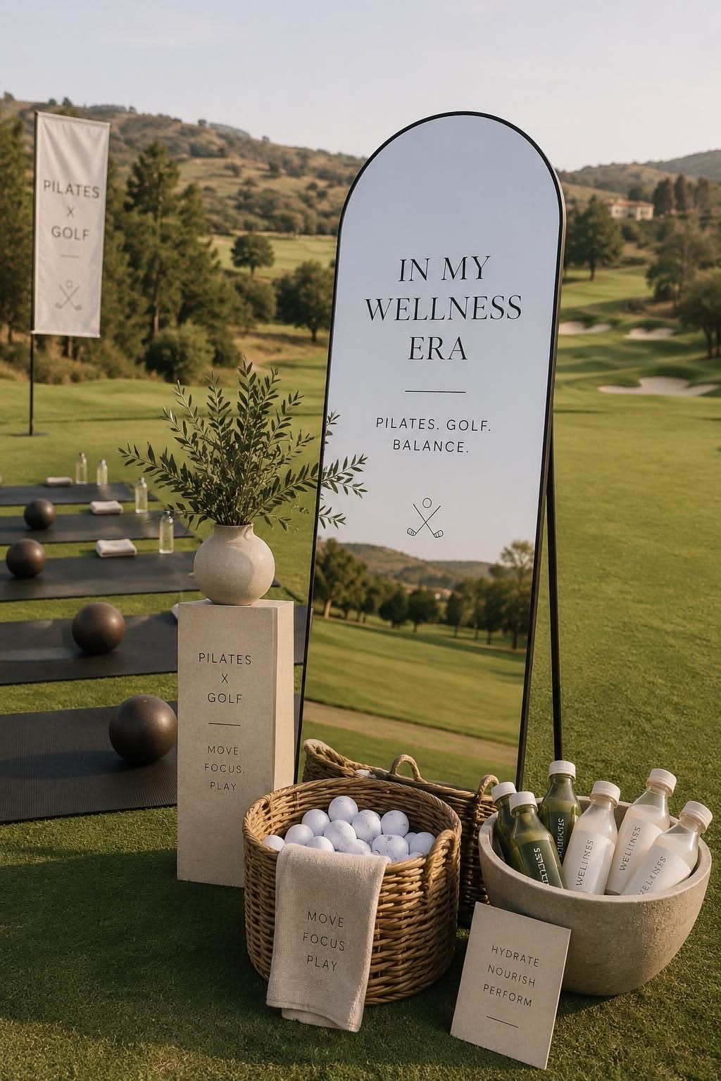 Pilates x Golf wellness era set-up on the fairway