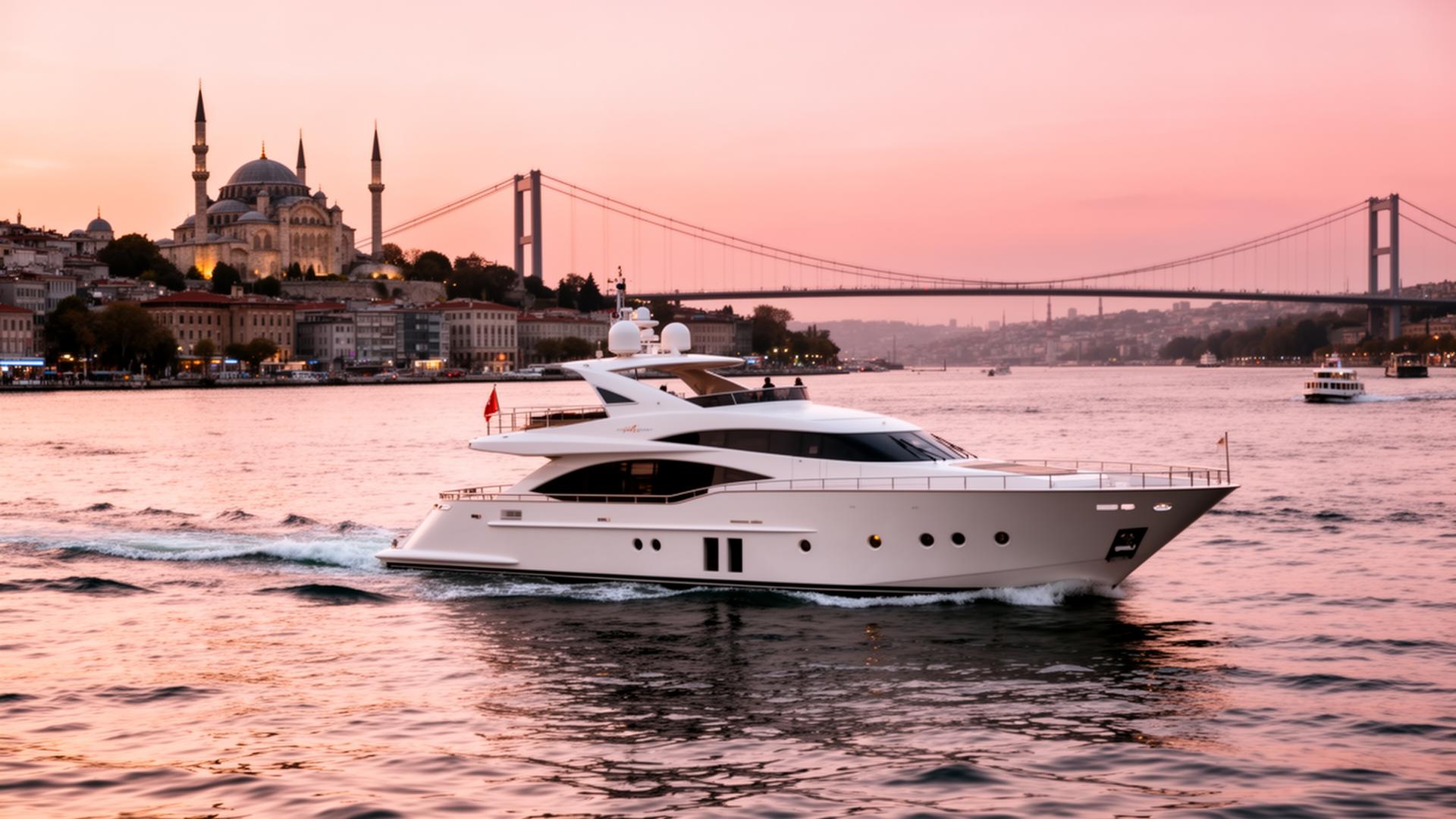 Luxury yacht on the Bosphorus